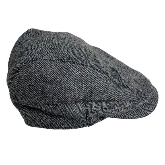 Jos. A. Bank Gray Herringbone Wool-Blend Newsboy Driver Flat Cap Mens SZ  L/XL - Picture 4 of 8